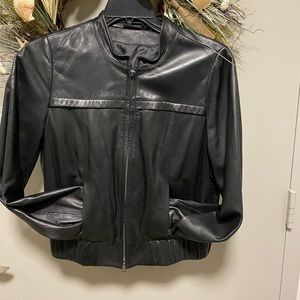 Leather jacket by a.n.a.